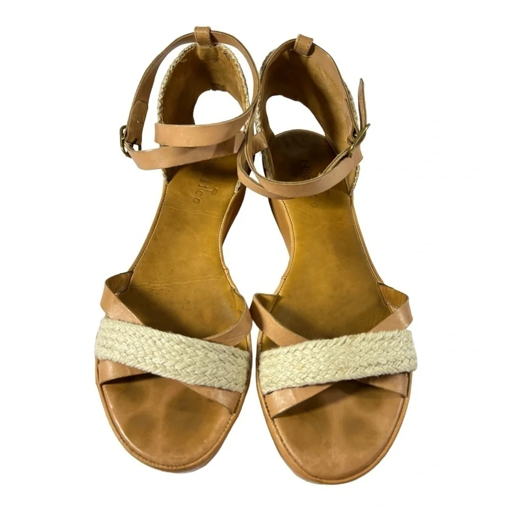 Coclico Women’s Platform Wedge  sandals Ankle Strap Brown Size EU38‎ (US7.5)